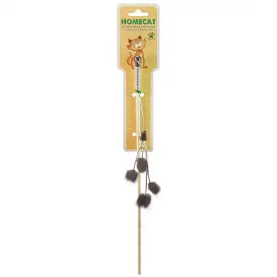 Homecat дразнилка для кошек Помпоны из норки на резинке