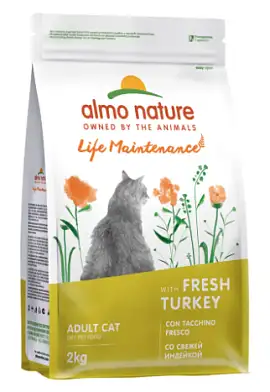 Almo Nature HOLISTIC Сухой корм для взрослых кошек со свежей индейкой и коричневым рисом, Life Maintenance, Fresh Turkey