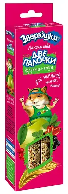 ЗООМИР Зверюшки лакомство "Две палочки" для хомяков фрукты+ягоды