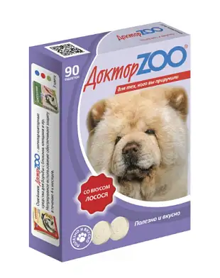 ДОКТОР ZOO Мультивитаминное лакомство для собак со вкусом лосося